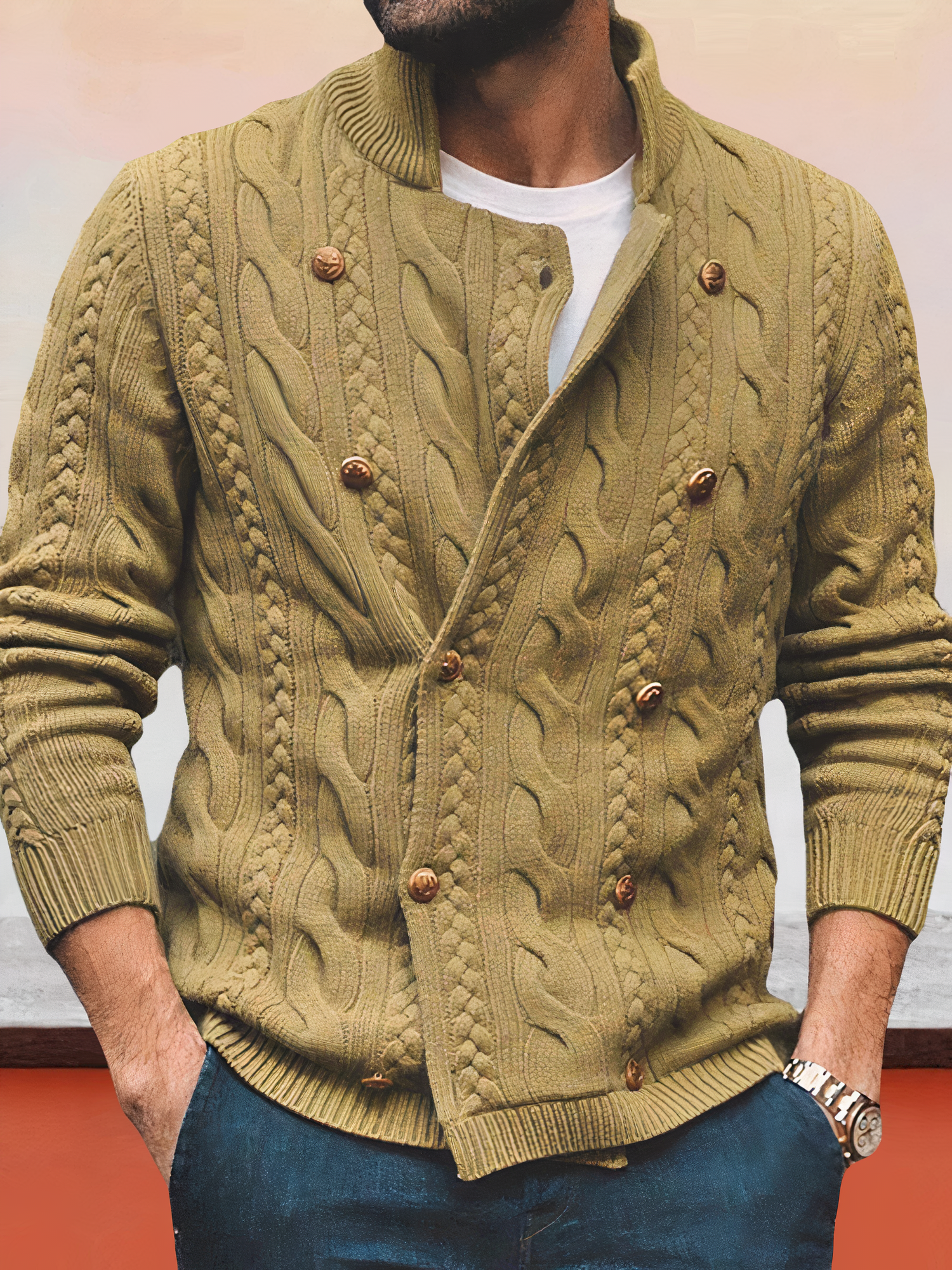AIDAN - Zweireihiger Cardigan für Männer