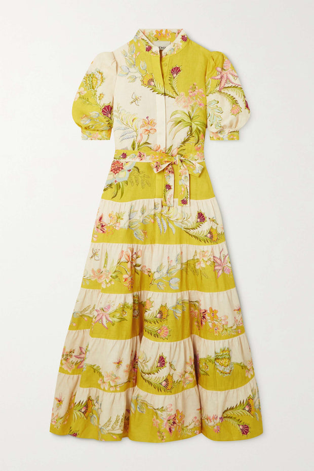 Zireme - Robe midi dégradée citron / crème
