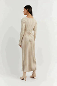 ALINA - Robe en maille manches longues