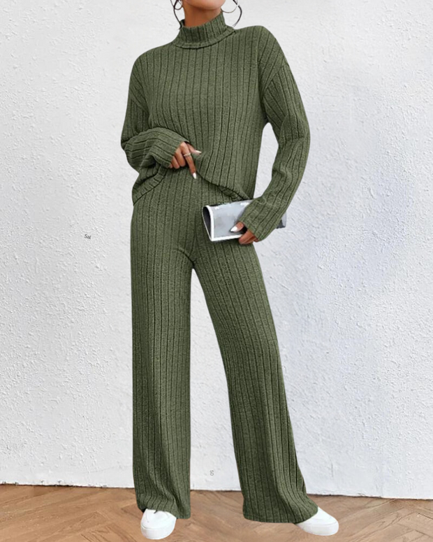 ALLIE - Ensemble haut et pantalon tricotés