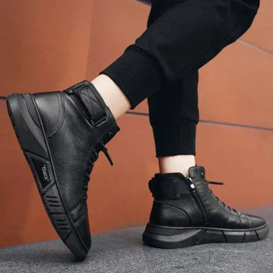 Bottes en cuir noires élégantes pour hommes