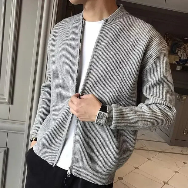 Cardigan classique pour hommes avec fermeture éclair