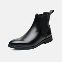Bottines en cuir pour hommes avec élastique latéral - Heberto