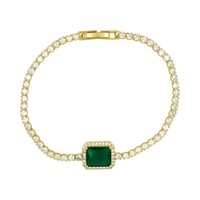 Bracelet Tennis Emerald 14K plaqué or