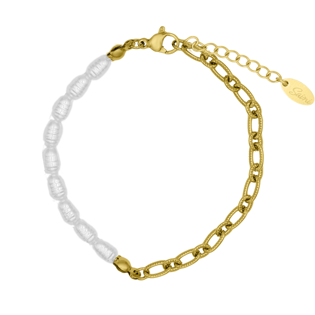 Elégant bracelet en perle plaqué or 14 carats