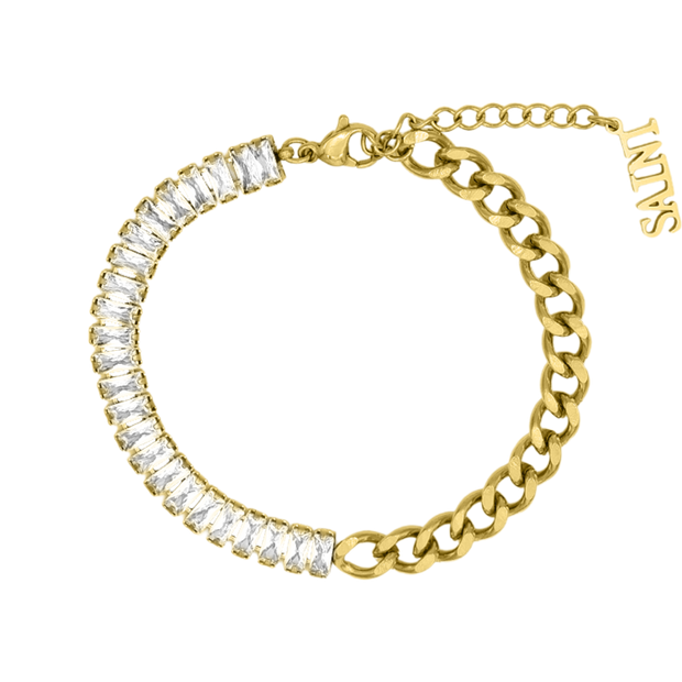 Prestige Baguette Casual Bracelet plaqué or 14 carats