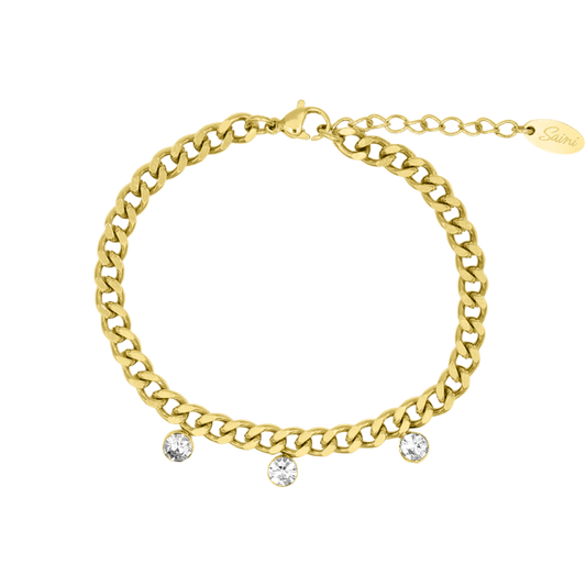 Signature Stones Bracelet plaqué or 14 carats