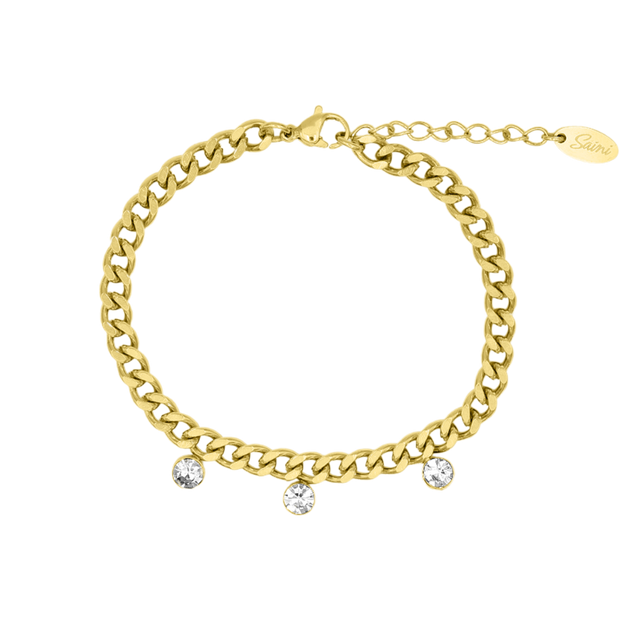 Signature Stones Bracelet plaqué or 14 carats