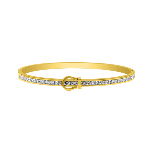 Element Love Baguette Bracelet-jonc plaqué or 14 carats