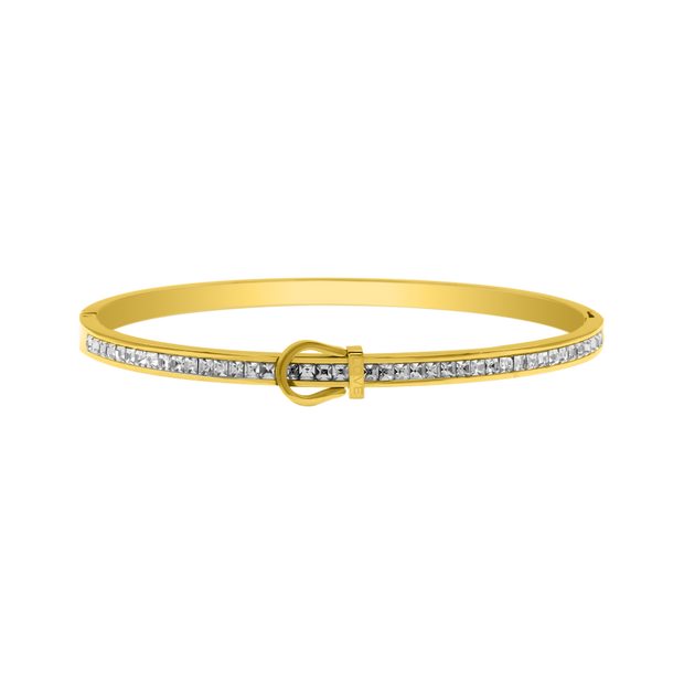 Element Love Baguette Bracelet-jonc plaqué or 14 carats