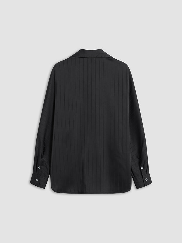 Clara - Chemise col montant à boutons, taille oversize