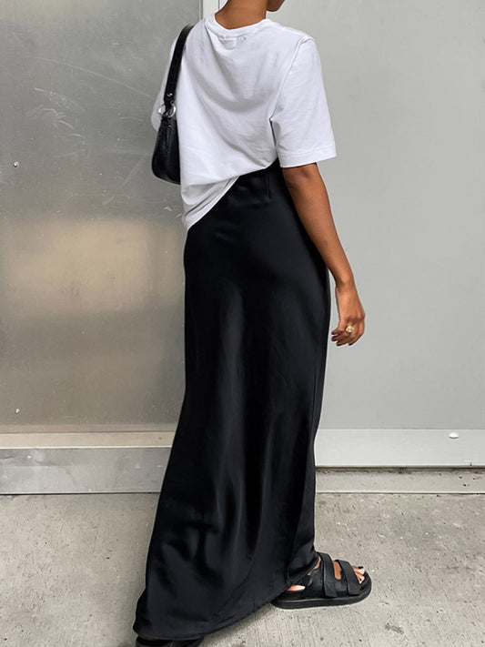Eva - Jupe Maxi Satinée: Style Décontracté