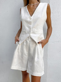 Xenia - Ensemble gilet et pantalon sans manches Chic pour femme