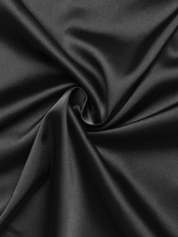 Emilia - Ensemble deux pièces avec jupe nouée à ourlet brut en satin
