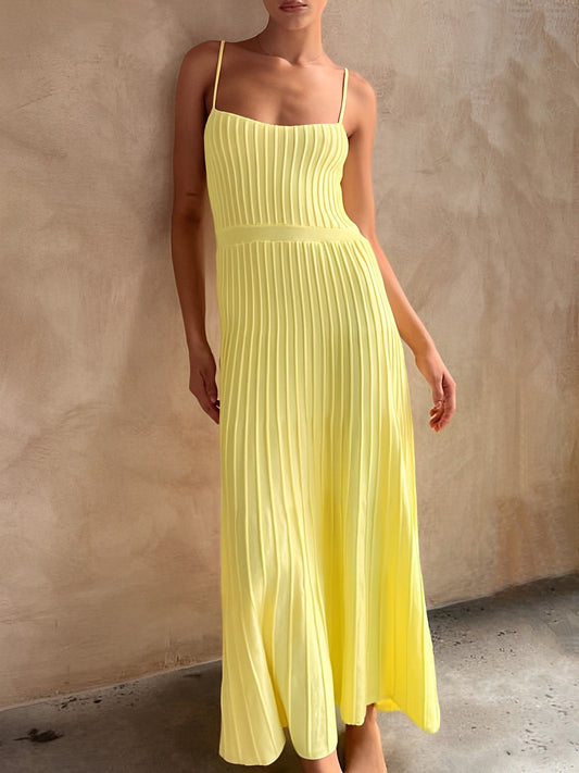 Addison - Robe d'été midi en côtes