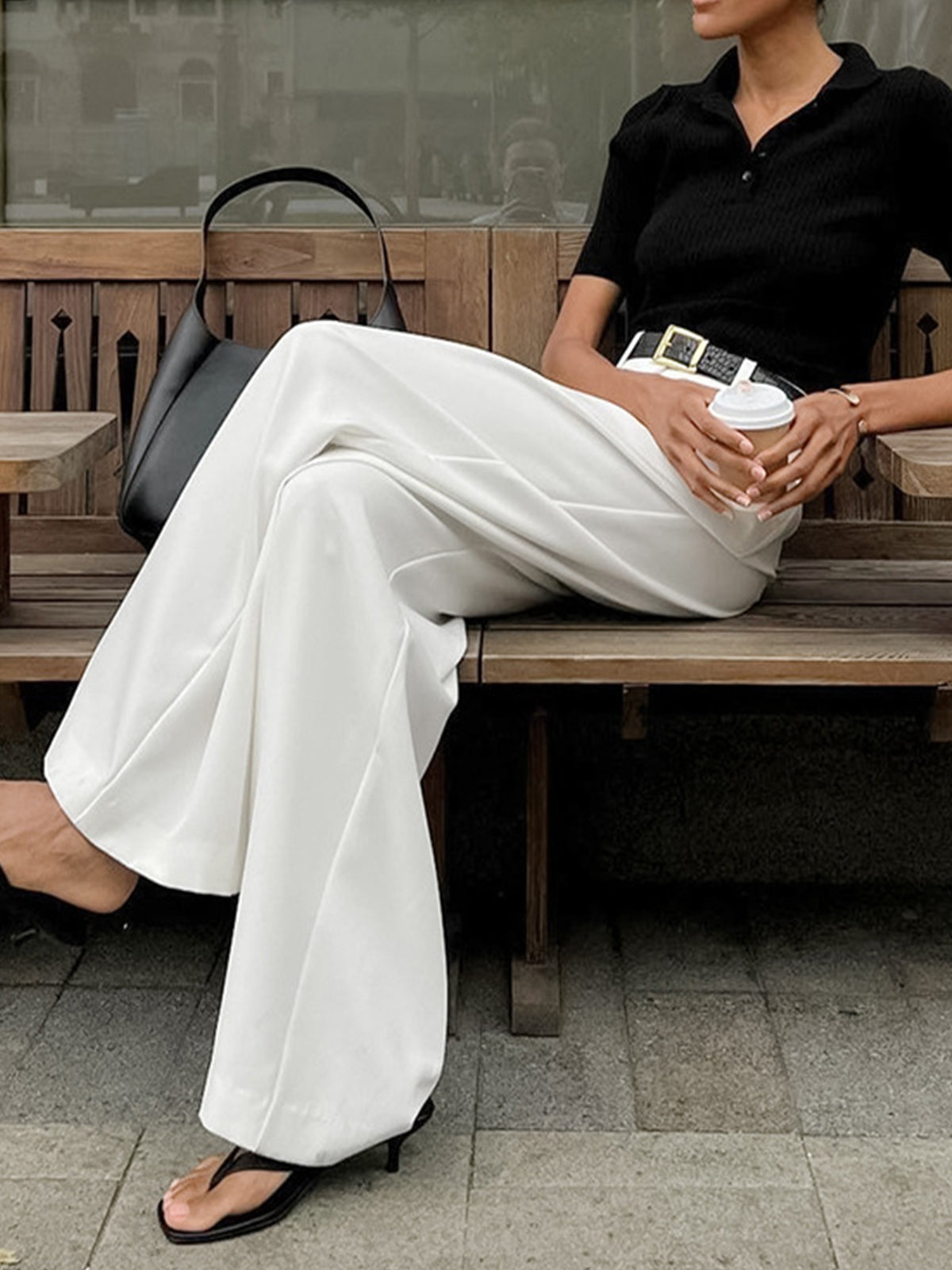 Damenhose mit hoher Taille und weitem Bein - Victoria