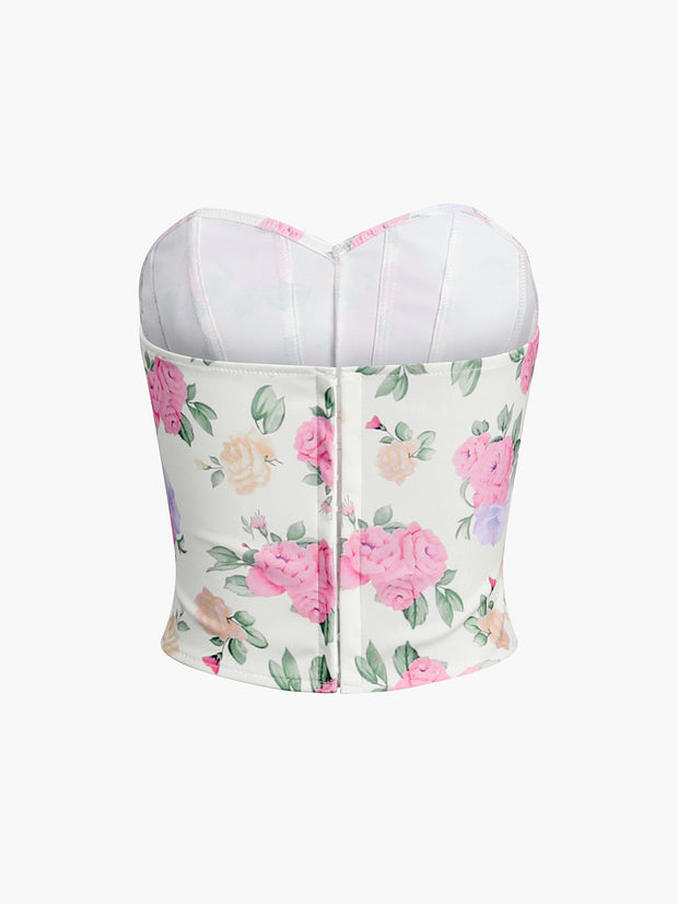 Nora - Corset à encolure fleurie en forme de cœur