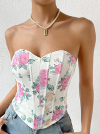 Nora - Corset à encolure fleurie en forme de cœur