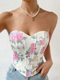 Nora - Corset à encolure fleurie en forme de cœur