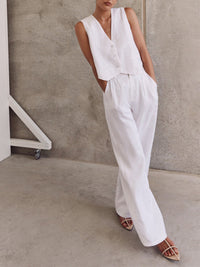 Emilia - Ensemble gilet sans manches et pantalon