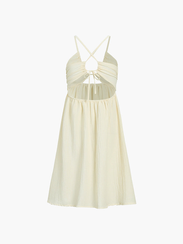 Addison - Robe midi fendue à croix croisée et dos nu