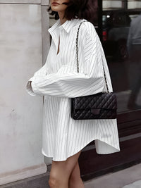 Leah - Chemise oversize rayée à grandes poches