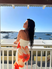 Sara - Robe longue tube de vacances à imprimé floral
