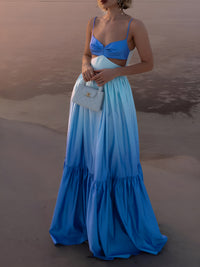Jane - Robe longue Cami à découpes dos nu