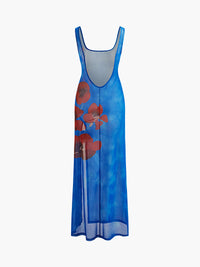 Elena - Robe Slim à Imprimé Floral, Dos Nu et Fente