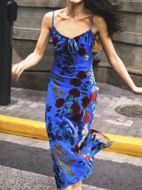 Paige - Robe midi imprimée à bretelles spaghetti