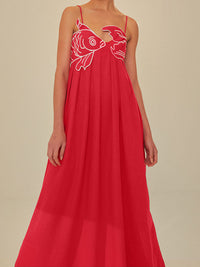 Scarlett - Robe semi-transparente en forme de poisson brodé