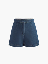Saula - Ensemble gilet péplum en denim et short
