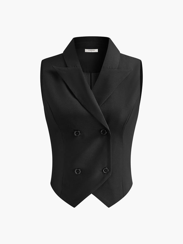 Romina - Ensemble gilet tailleur et mini-jupe plissée