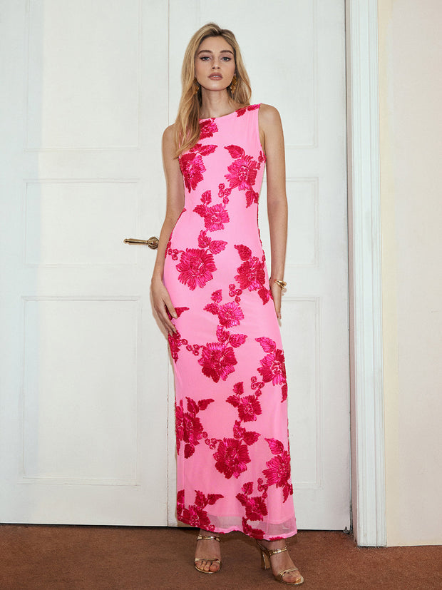 Aurora - Romance - Robe en maille sans manches à motif floral