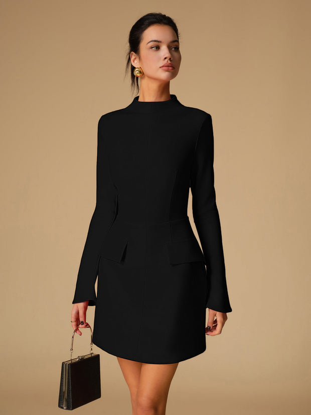 Sabina - Robe minimaliste à col rond uni