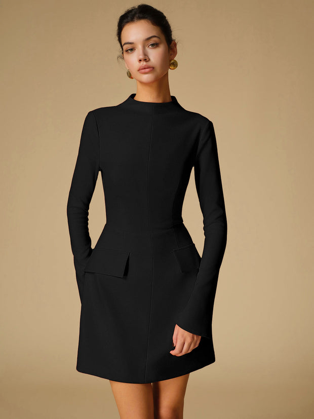 Sabina - Robe minimaliste à col rond uni
