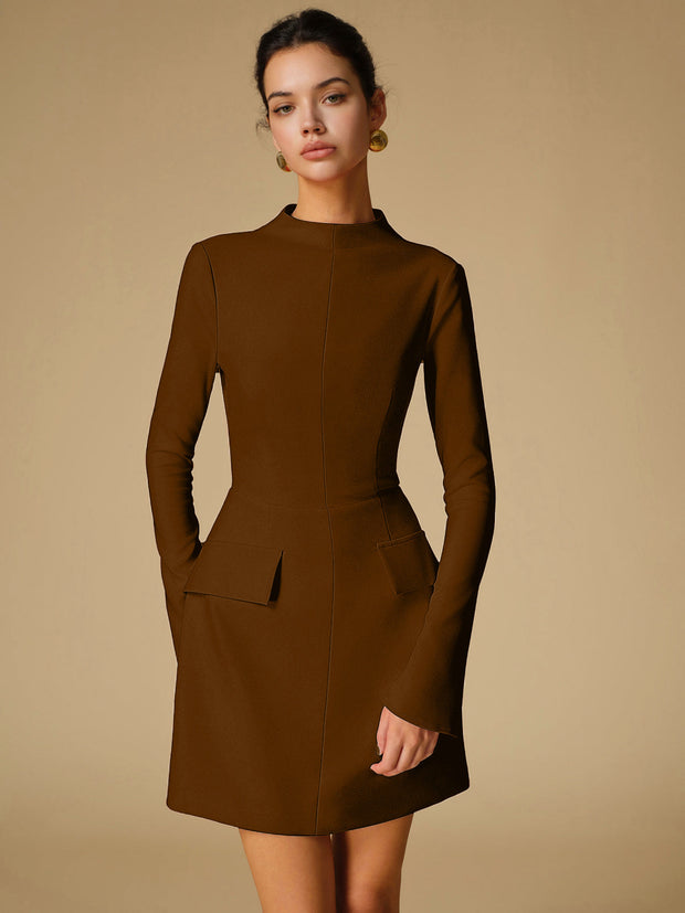 Sabina - Robe minimaliste à col rond uni