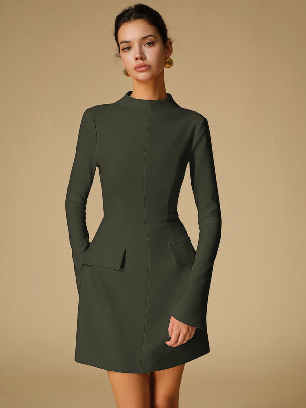 Sabina - Robe minimaliste à col rond uni