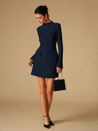 Sabina - Robe minimaliste à col rond uni