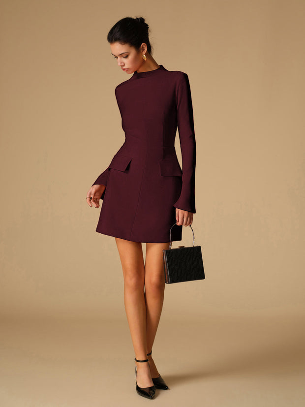 Sabina - Robe minimaliste à col rond uni
