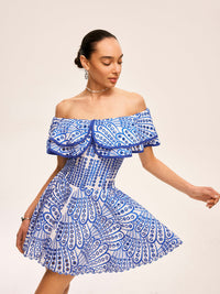 Hanna - Robe à volants semi-transparents à épaules découvertes