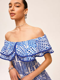 Hanna - Robe à volants semi-transparents à épaules découvertes