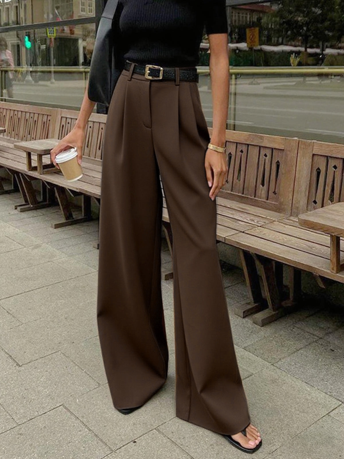 Damenhose mit hoher Taille und weitem Bein - Victoria