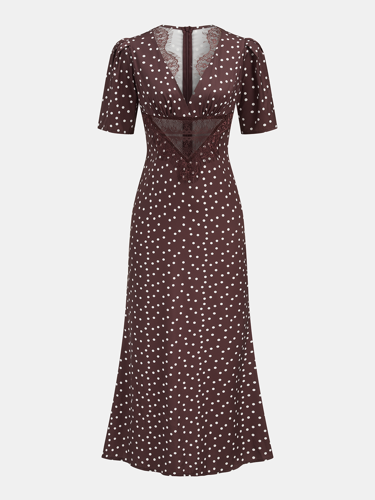 Midikleid mit Tupfen V-Ausschnitt - Mechthild