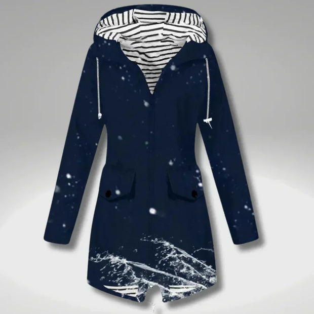 Manteau léger et imperméable avec capuche réglable pour femmes - Jade