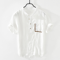 Camisa de Manga Corta de Lino Brooklyn