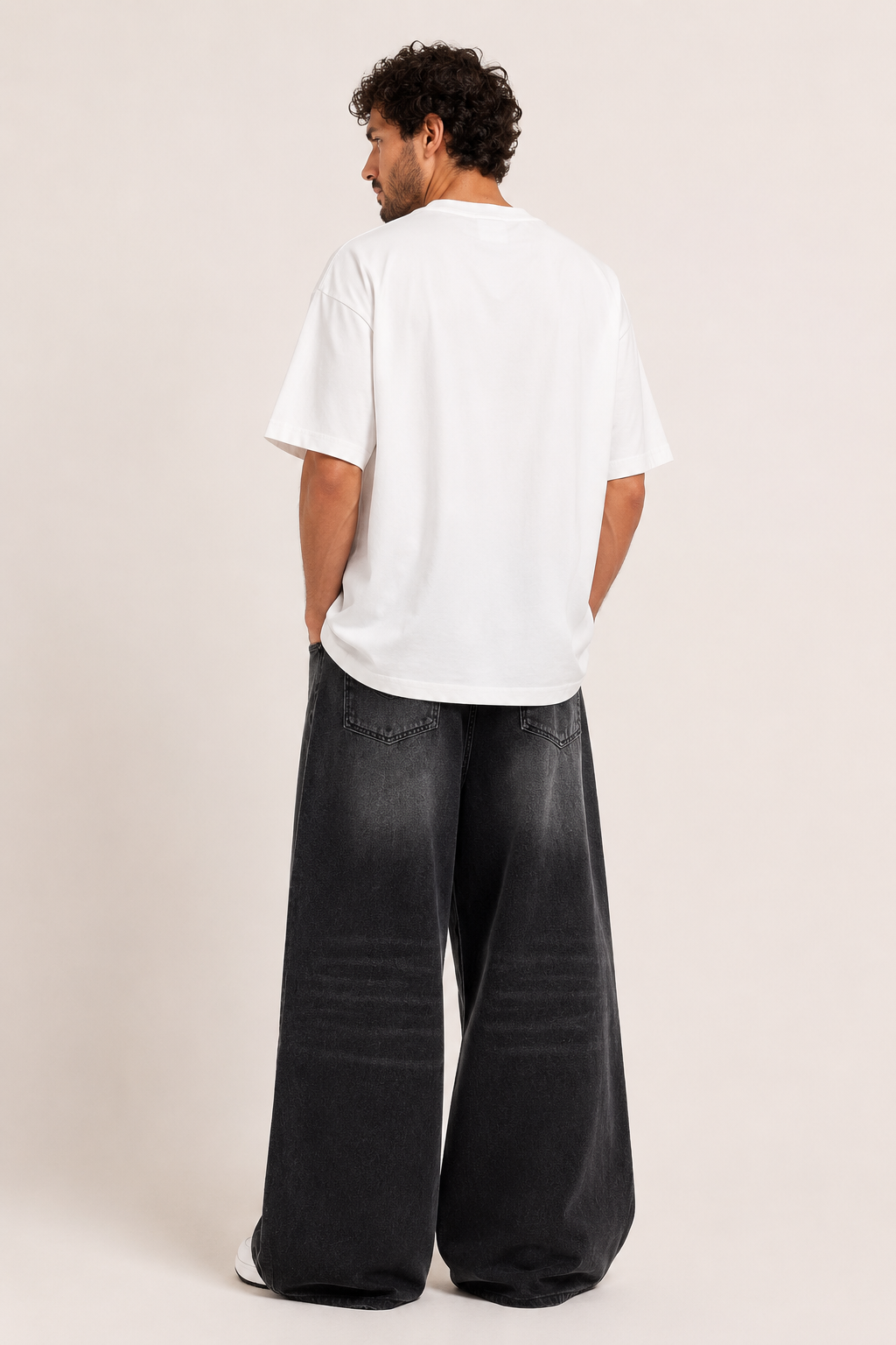 Retro-Baggy-Jeans für Herren mit sehr weitem Bein und verwaschener Optik – Klaus