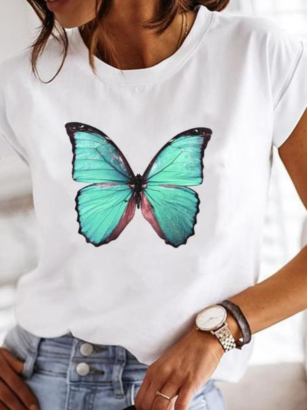 Osalinda - T-shirt stylé aux motifs d'été extravagants