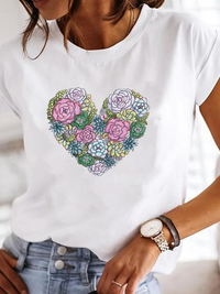 Osalinda - T-shirt stylé aux motifs d'été extravagants
