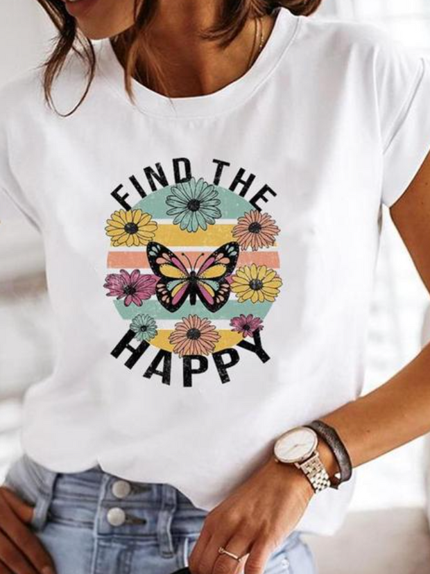 Osalinda - T-shirt stylé aux motifs d'été extravagants